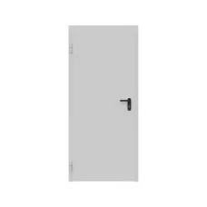 Дверь противопожарная металлическая ДПР-Олимп-01/30К сплошная, угловая коробка (850х2075), без порога, левая, RAL7035