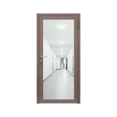 Дверь противопожарная остекленная однопольная ДПО-Олимп-01/30 (EIW30) из стального профиля, угловая коробка (1080х2090мм), порог с притвором