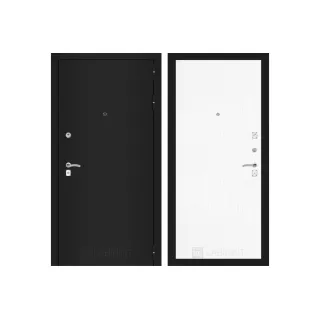 Входная дверь Labirint CLASSIC шагрень черная 07 - Белое дерево